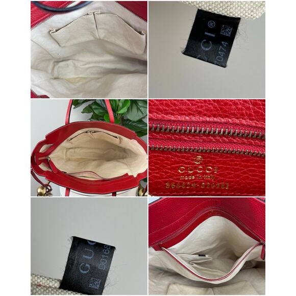 💎✨Authentic Gucci Leather Swing Tote Bag Red - Picture 4 of 7